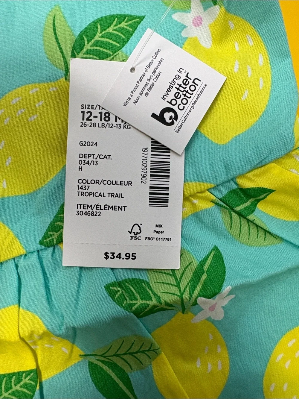 Gymboree Baby girls 12-18 Months Lemon Halter top shirt Aqua Ruffle NWT $35